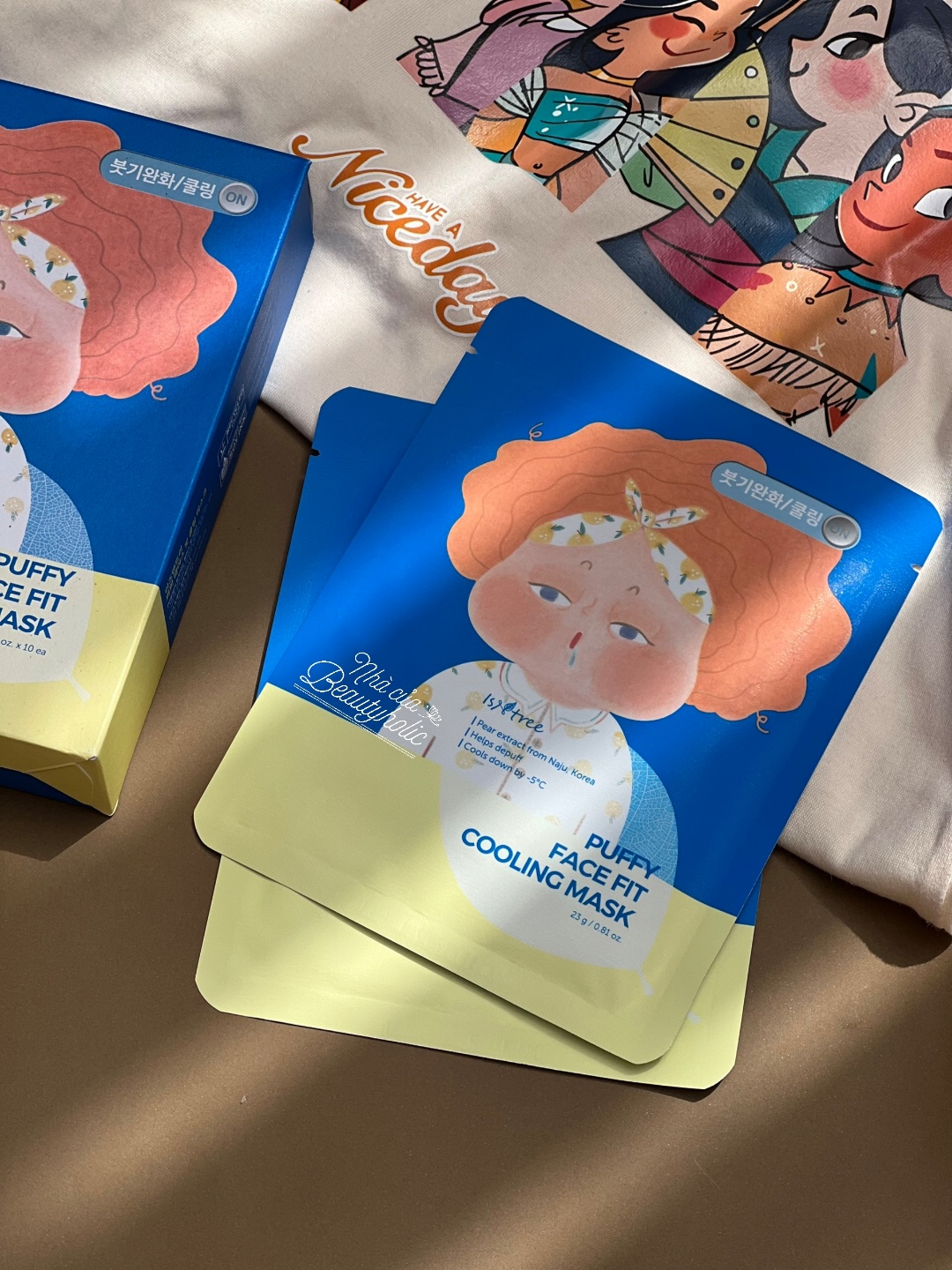[Nhacuabeautyholic] Mặt nạ thon gọn mặt ISNTREE PUFFY FACE FIT COOLING MASK