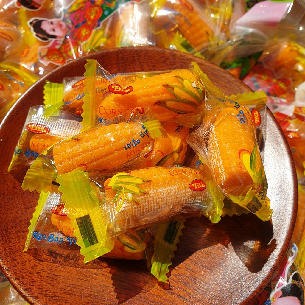 KẸO BẮP DẺO TRONG SUỐT CÓ NHÂN 500G