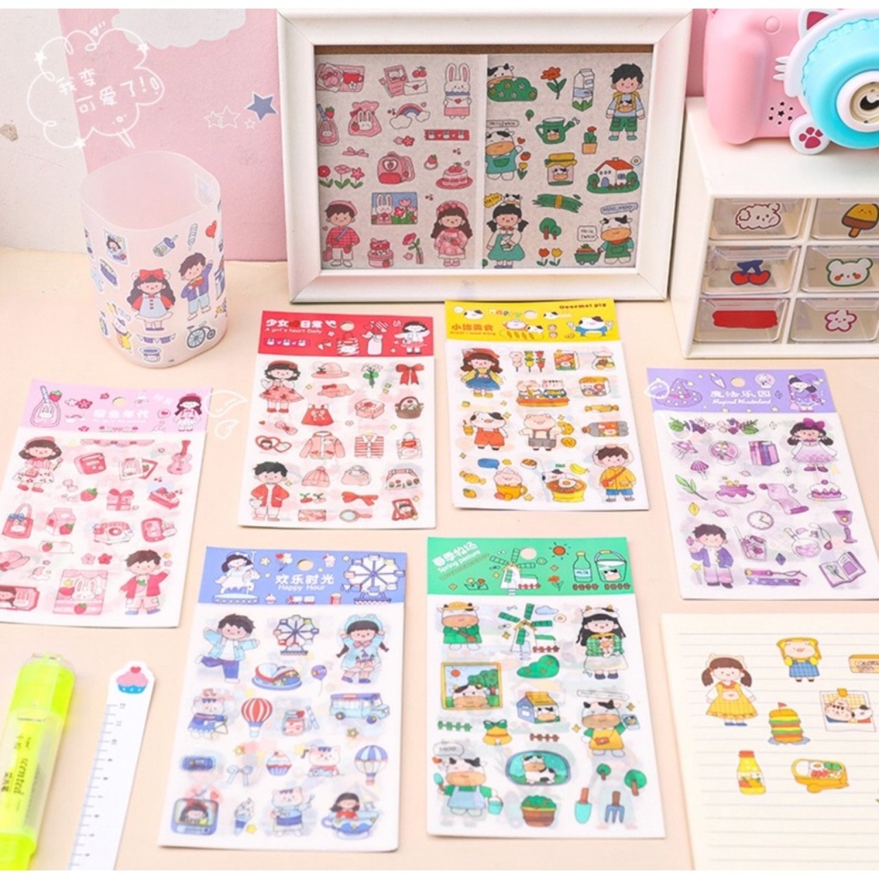 Set 4 tấm sticker trang trí