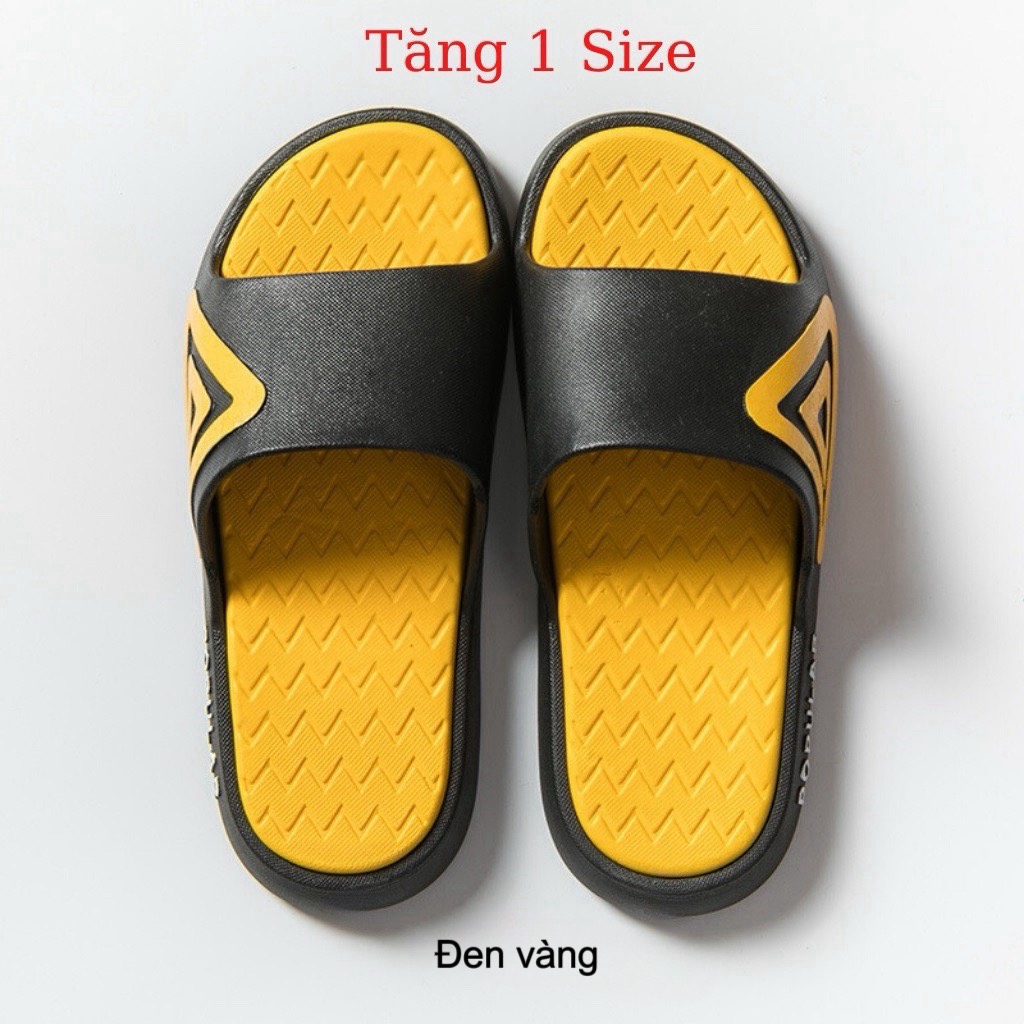 Dép nam nữ quai ngang họa tiết tam giác Fashion đúc cao su êm chân chống trượt thời trang - iDÉP DL071