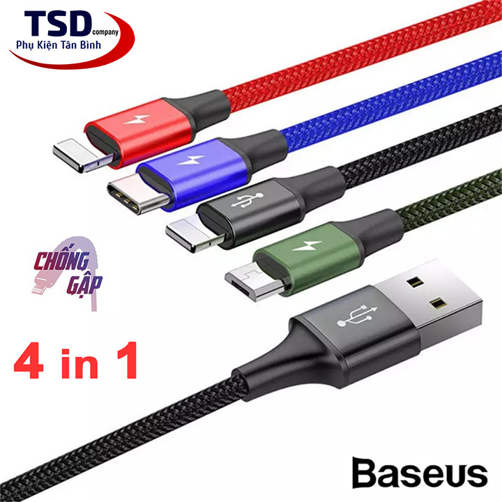 Cáp Sạc Đa Năng 4 Đầu Baseus Rapid Series Chính Hãng