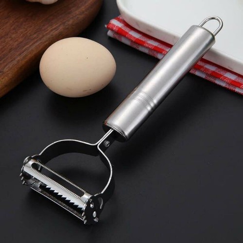 (TẶNG MÓC DÁN TƯỜNG) DAO BÀO INOX 2 MẶT, BÀO VỎ RAU CỦ QUẢ TIỆN DỤNG