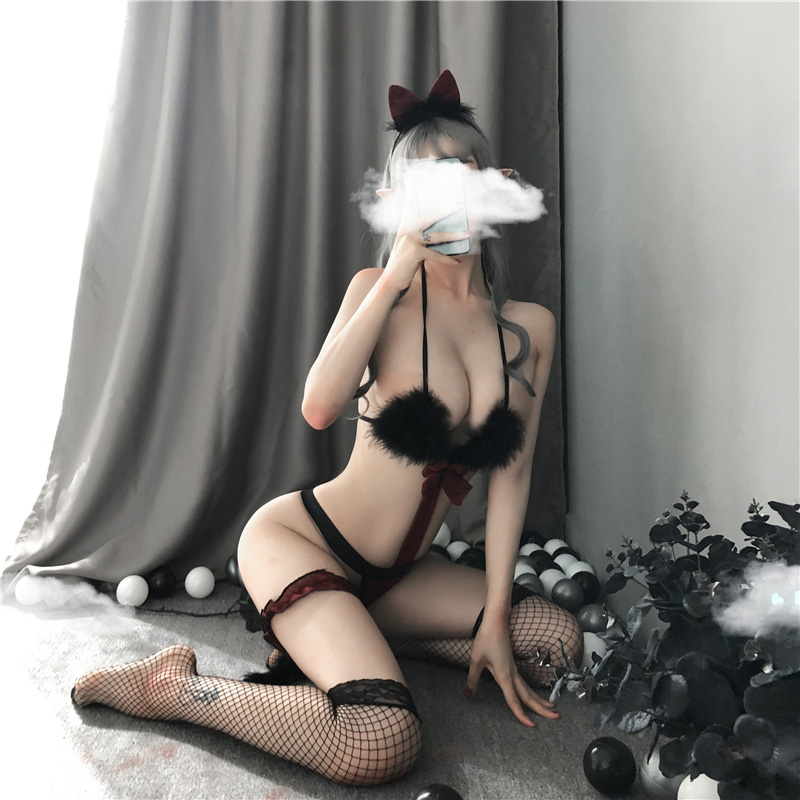Set ngủ Cosplay sexy lông đính đá