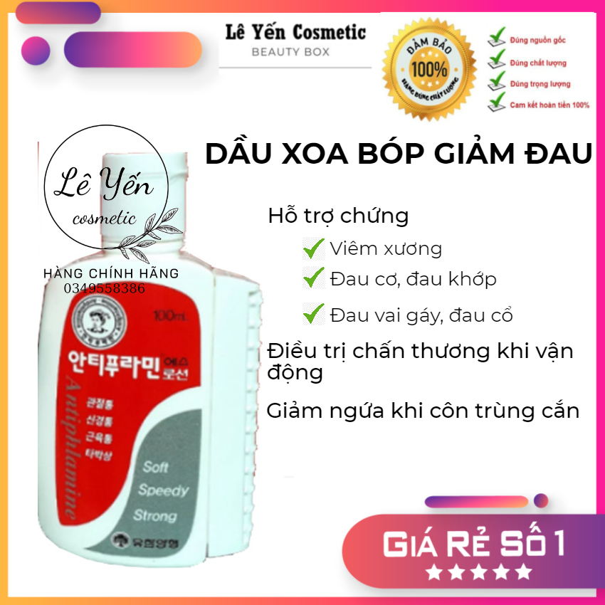 Dầu Nóng Xoa Bóp Antiphlamine Hàn Quốc 100ml (Mẫu Mới Nhất)