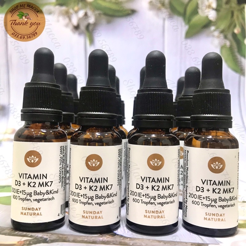 VITAMIN D3K2 MK7 ĐỨC SUNDAY NATURAL ( bill đức )