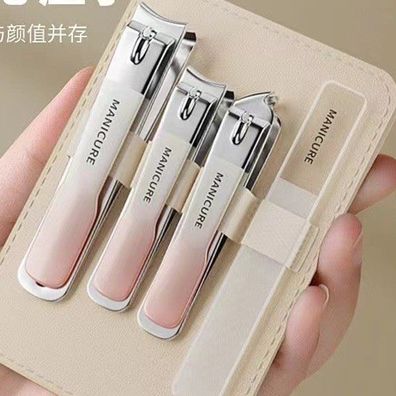 Set 4 món bấm móng MAINCURE màu hồng siêu xinh
