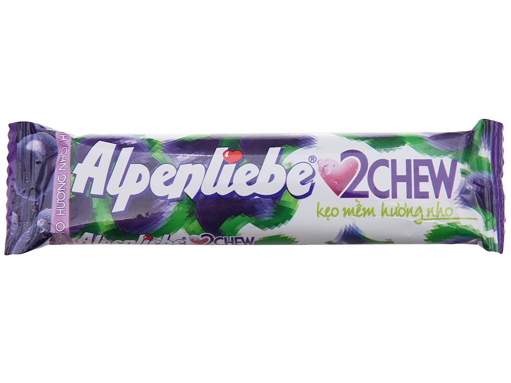 1 lốc gồm 16 thanh kẹo mềm hương nho Alpenliebe 2Chew thanh 24.5g