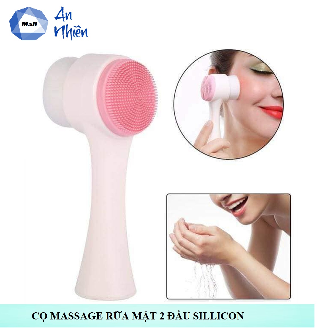 [HCM]Cọ Massage Rửa Mặt Silicon 2 Đầu - Mẫu mới