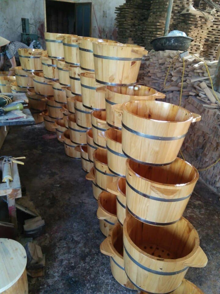 chậu gỗ ngâm chân