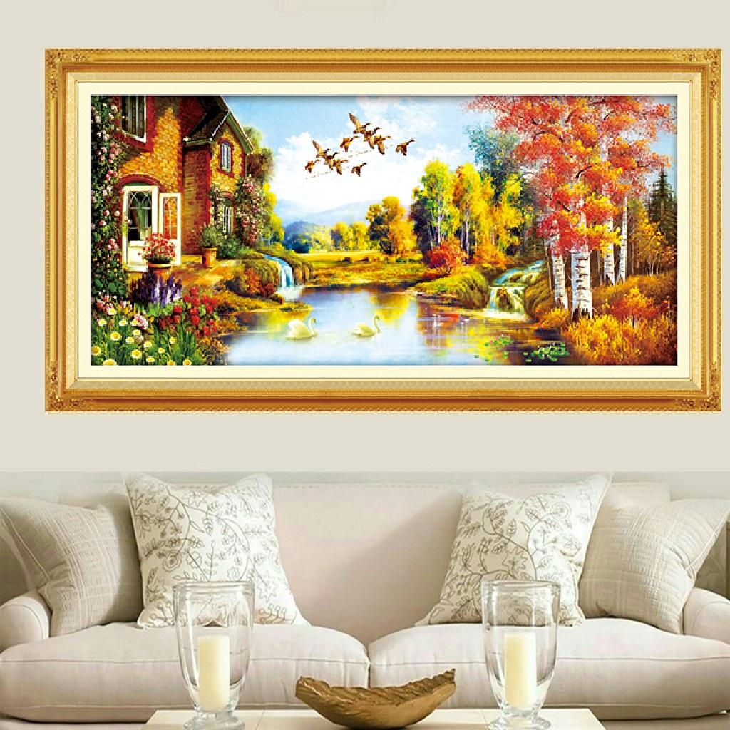 Tranh đính đá mẫu mới Gia Đình Hạnh Phúc-KT: 103x50