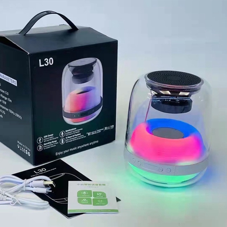 Loa bluetooth đèn LED L30 Loa Bluetooth L30, Loa Bluetooth Mini Có Đèn LED Loa Bluetooth Đèn Led L30 Âm Bass Siêu Ấm