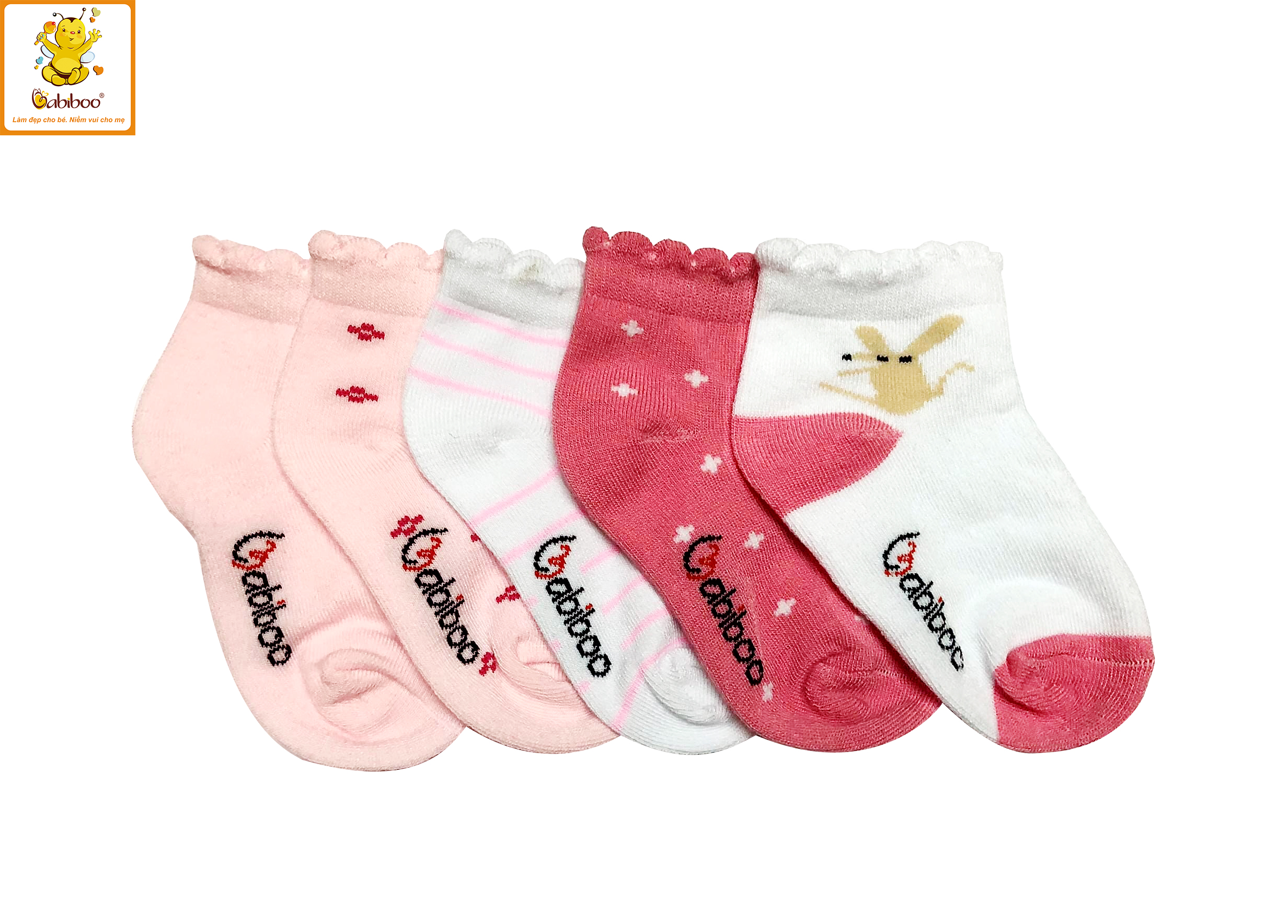 Tất cho bé sơ sinh BABIOO tất cotton mềm mại xinh xắn BS09