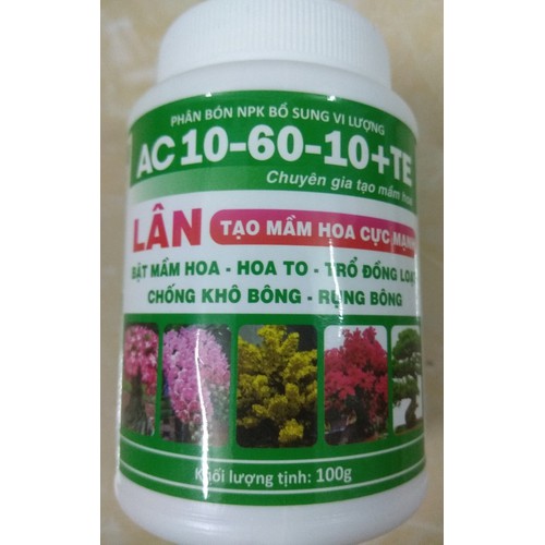 Phân bón NPK bổ sung vi lượng AC 10-60-10+TE chai 100gram