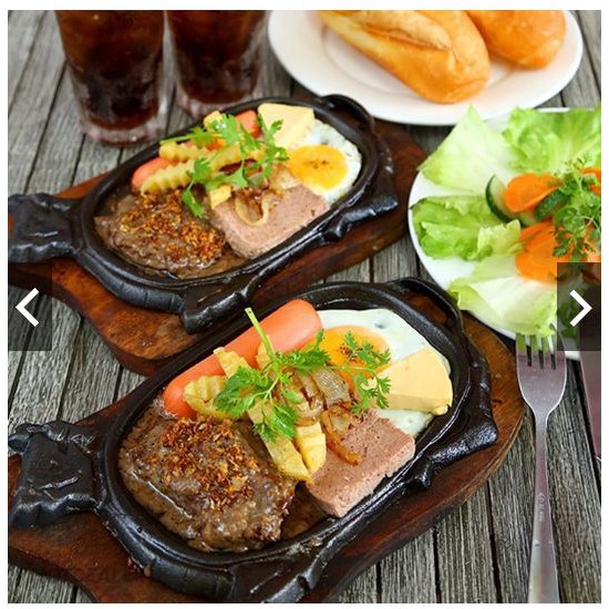 Chảo Gang Làm Bò Né Kèm Đế Gỗ