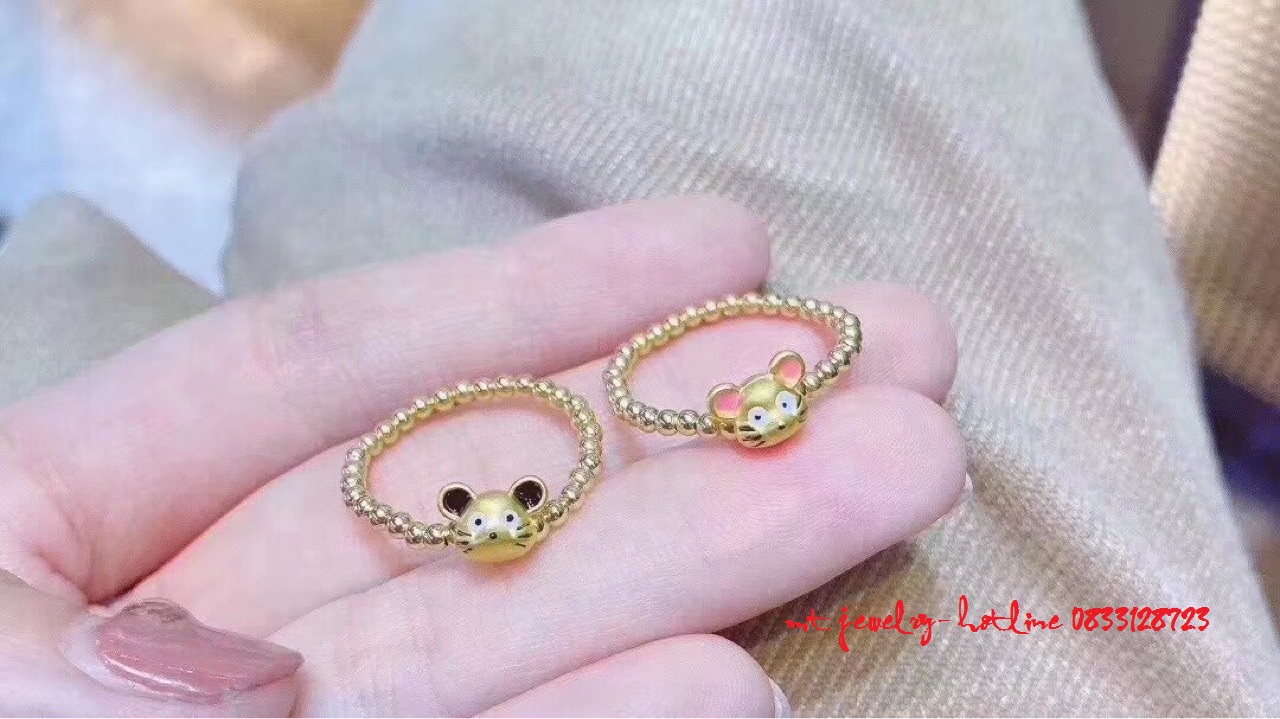 Charm chuột vàng 24k