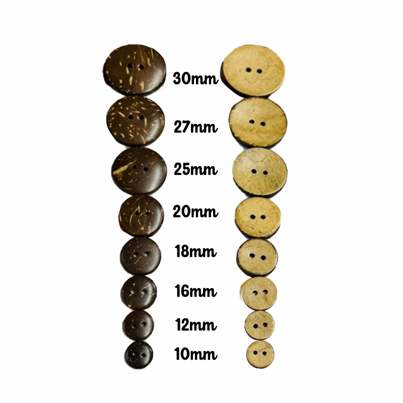 (Gói 10 cái) Nút Gỗ Dừa Dùng Kết Đính Trang Phục Làm Đồ Handmade Nhiều Size