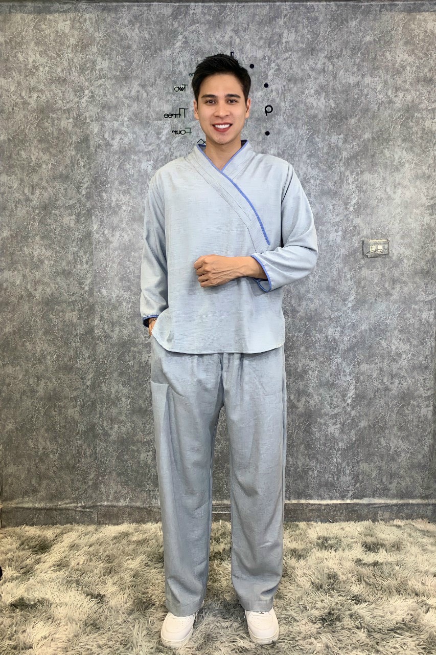 Đồ lam đi chùa # mẫu linen gân chéo nam # quần áo nam