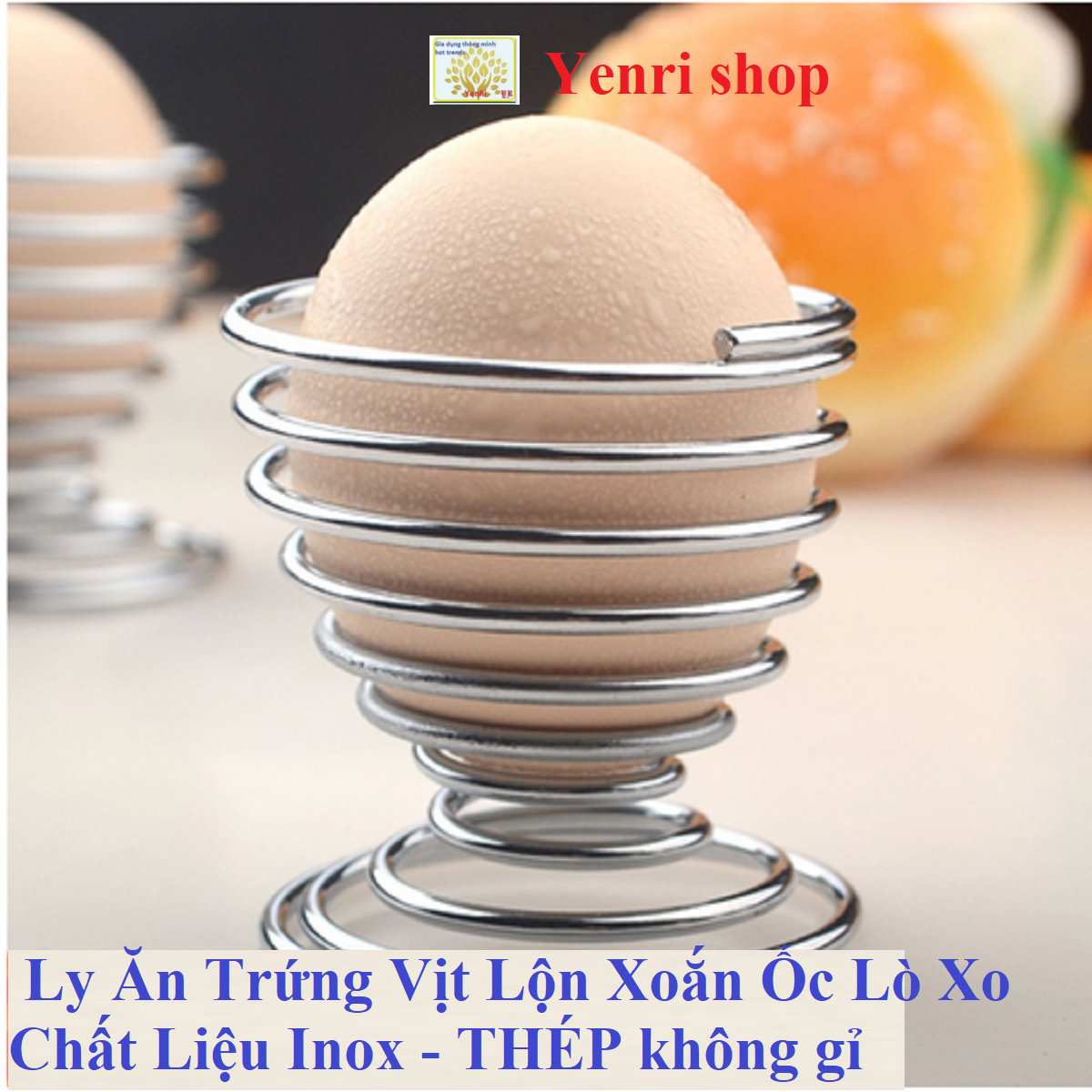 Ly ăn trứng lộn vòng xoắn bằng inox không rỉ đa năng, Ly Ăn Trứng Vịt Lộn Xoắn Ốc Lò Xo Chất Liệu Inox Yenrishop