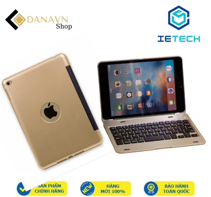 Bàn phím Bluetooth ốp lưng PKCB P00465 dành cho iPad mini 4 (ipad có model A1538, A1550) thiết kế sang trọng - Màu gold