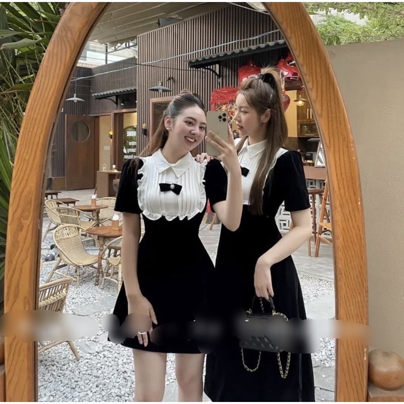 Váy Nhung Nữ Nơ Xinh