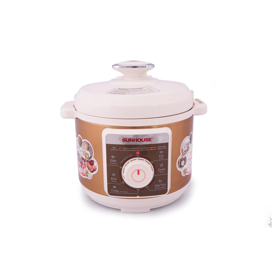 [Mã ELMALLCOIN hoàn 5% xu đơn 500K] Nồi Áp Suất Đa Năng Sunhouse SHD1558G (5 lít)