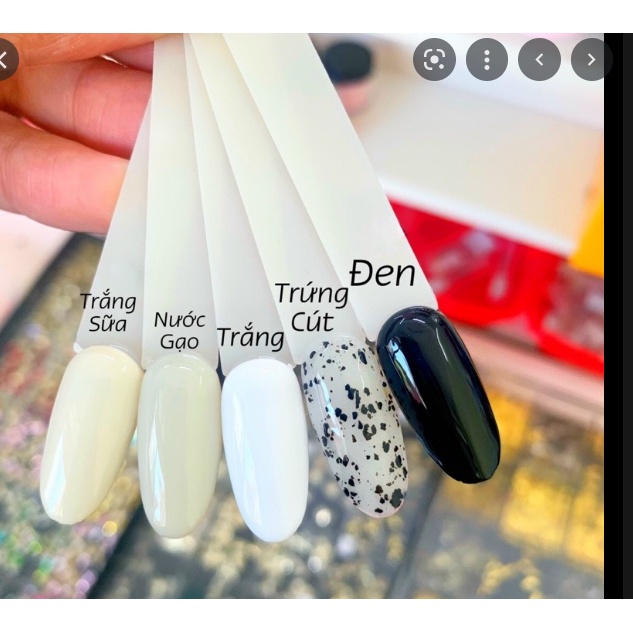 Paint gel Buberry black, white, milk white. Water Rice