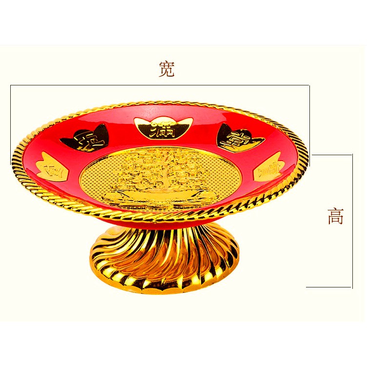 Dĩa trái cây màu Đỏ tang trí Bàn thờ