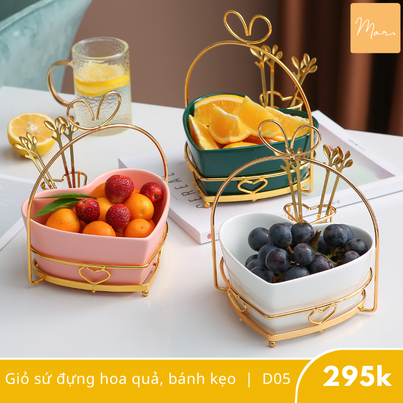 Giỏ sứ đựng hoa quả, bánh kẹo - D05
