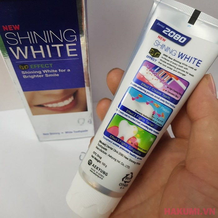 Kem Đánh Răng Cao cấp  2080 Shining White 3D Effect 100g