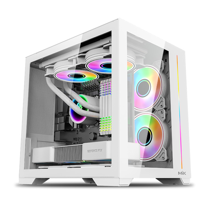 (siêu đẹp - siêu rẻ) Vỏ case máy tính MIK LV12 MINI ELITE - BLACK /WHITE (Hỗ trợ Main iTX, mATX, ATX) BH 12TH
