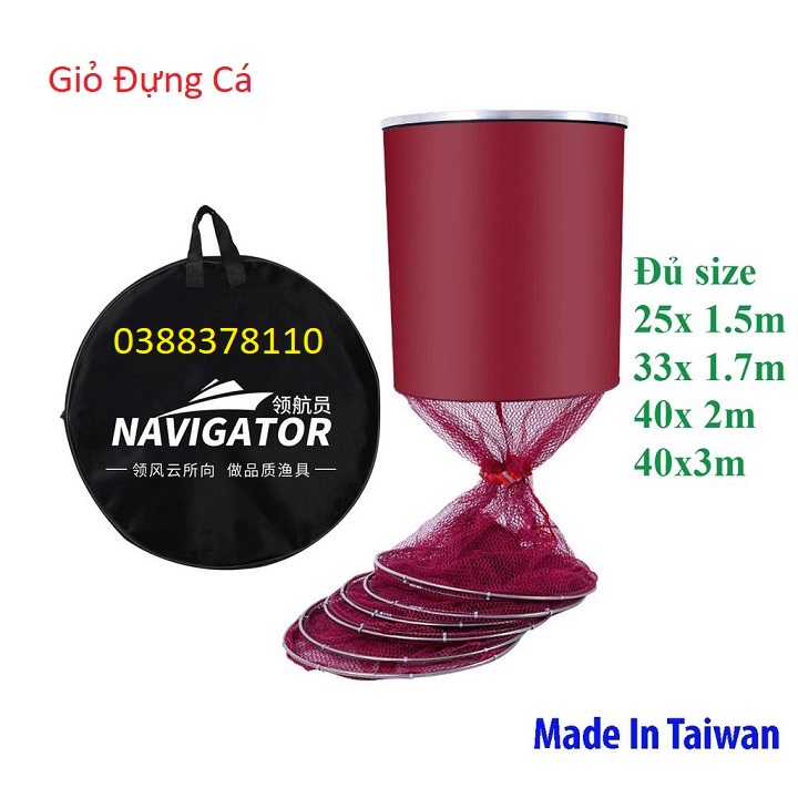 Giỏ đựng cá rọng đựng cá khung kim loại siêu bền, túi đựng cá kk-2