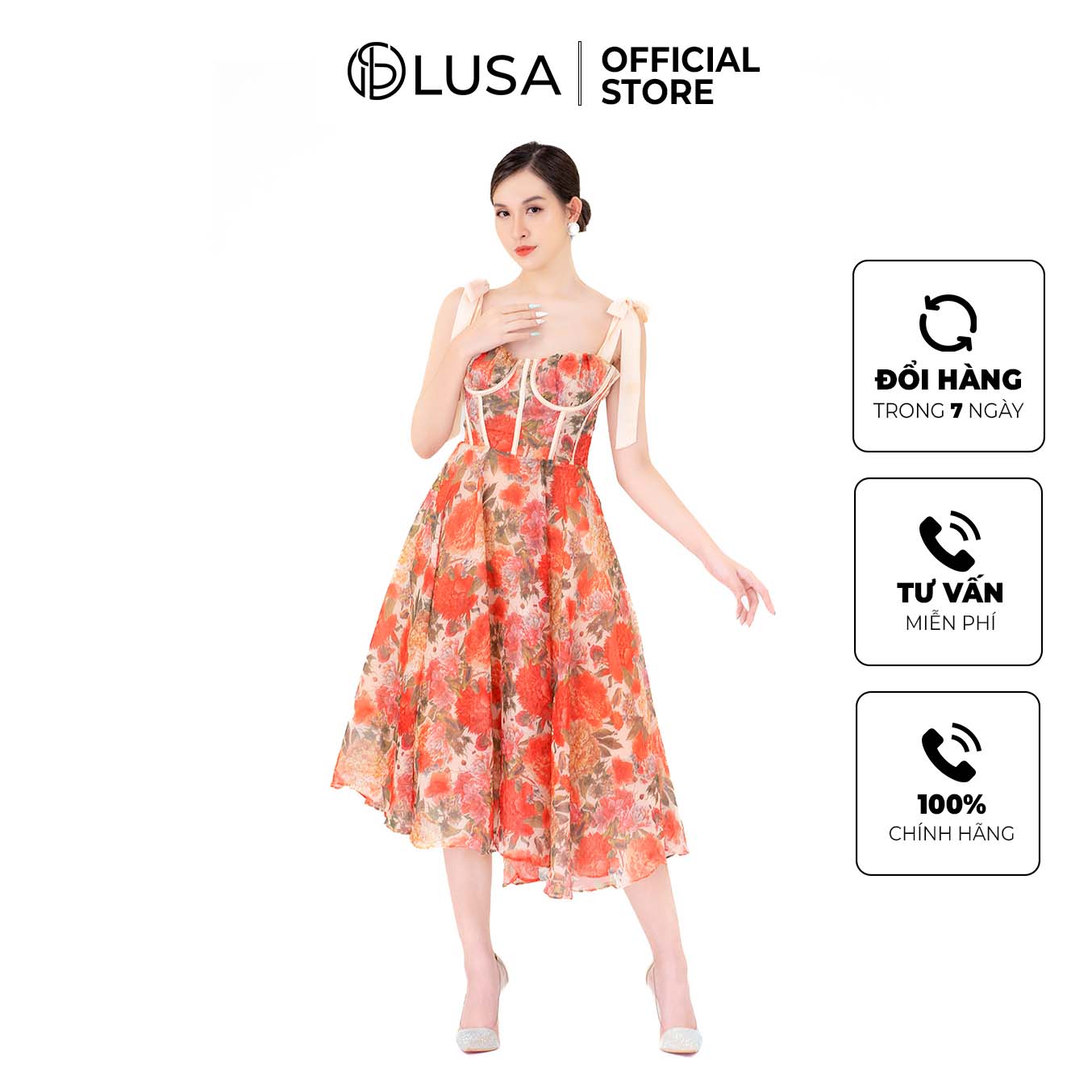 Váy hoa cúp ngực LUSA V0022