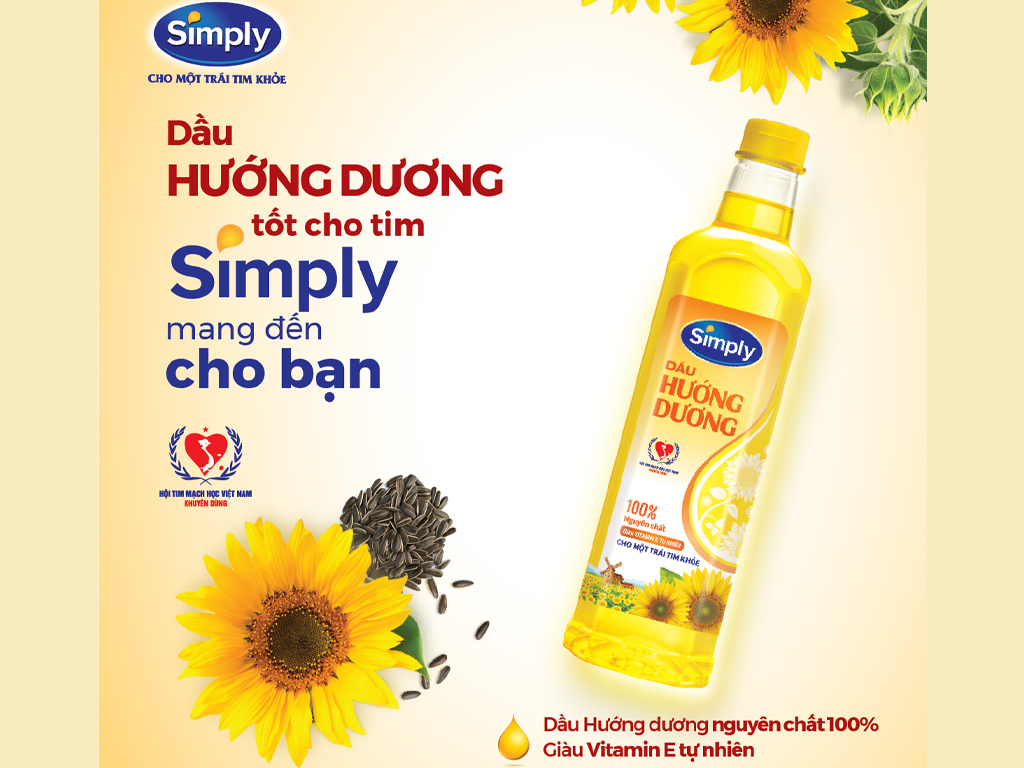 Dầu hướng dương nguyên chất Simply chai 1 lít - BAT MUOI