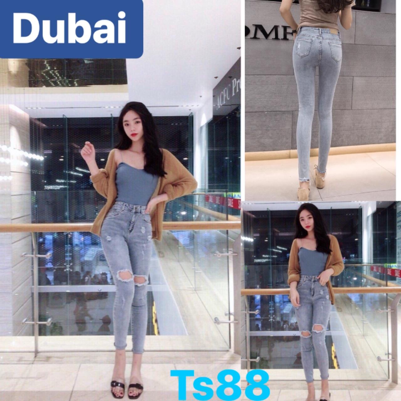 QUẦN JEAN NỮ CHẤT BÒ RÁCH ĐÙI LƯNG CAO NÂNG MÔNG HÀN QUỐC DB-88 CAO CẤP - DUBAI FASHION