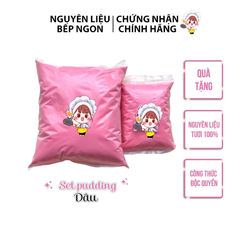 PUDDING DÂU 500G TỰ PHA - NGUYÊN LIỆU BẾP NGON