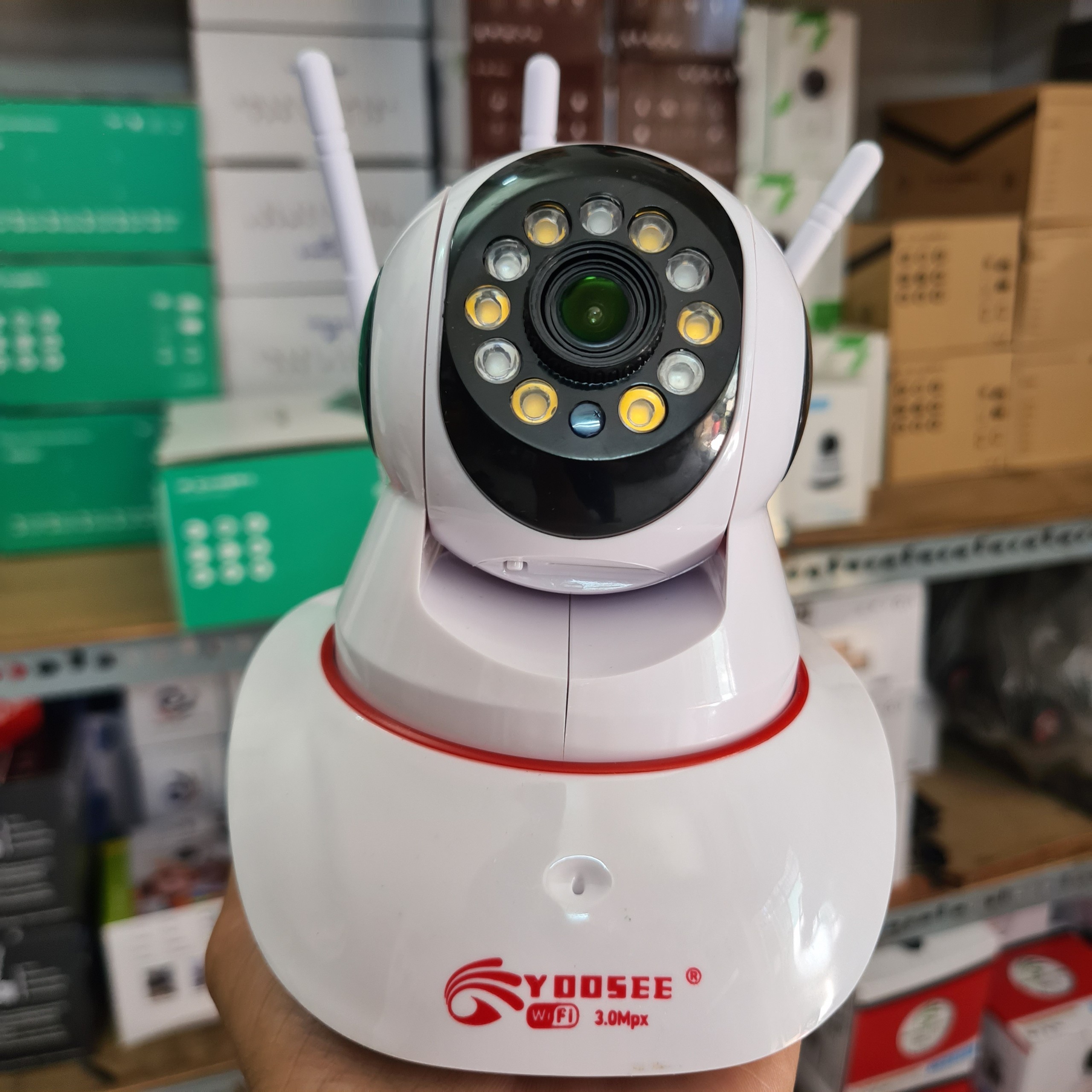 CAMERA IP WIFI YOOSEE 3 RÂU 11 led New 2021-QUAY ĐÊM CÓ MÀU - Xoay 360 độ - Báo động chống trộm