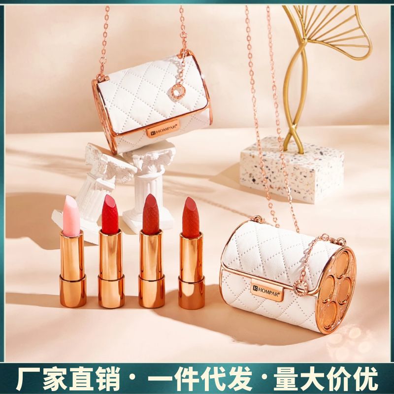 Set 4 cây son hompar set fullbox + túi đựng son đeo chéo tido , ti do