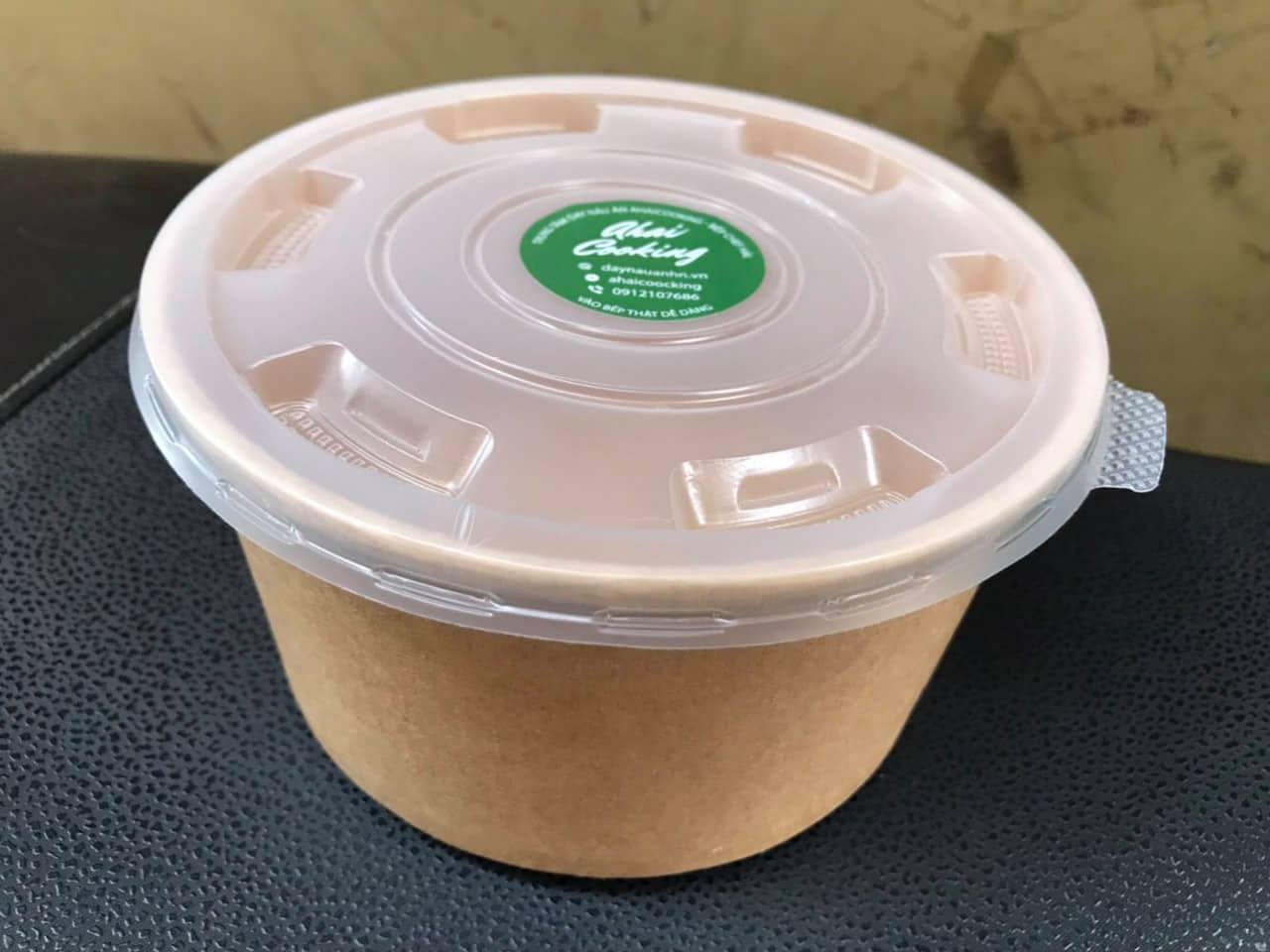 50 tô giấy kraft 1050ml có nắp