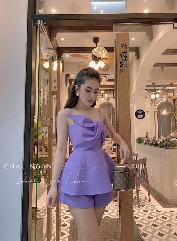 Sét Bộ 2 Dây Bèo Nơ Ngực ( Có Mút ) Thời Trang Nữ