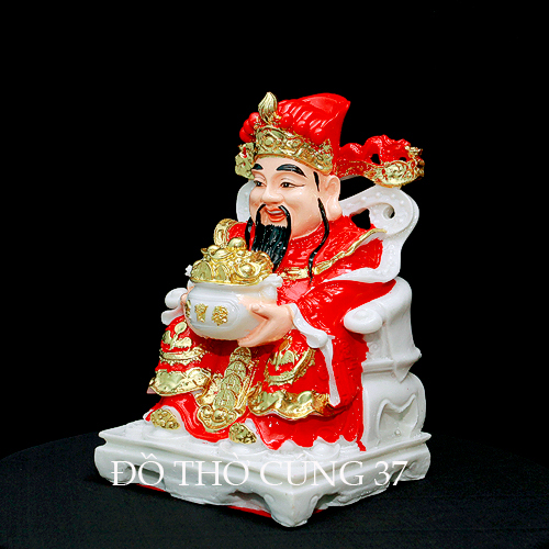 [ CAO 30 CM ] TƯỢNG  THẦN TIỀN MÀU ĐỎ  [ COMPOSITE + BỘT ĐÁ ]