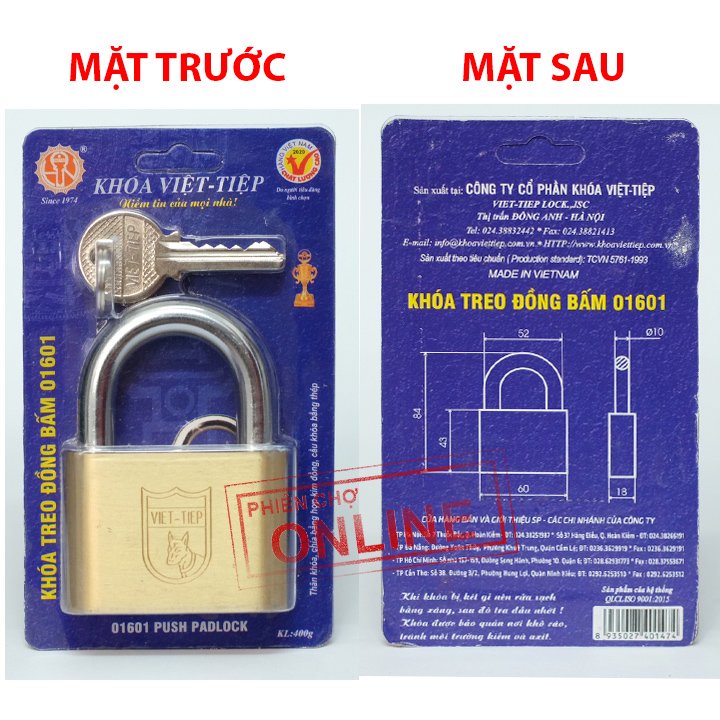 [HCM]Ổ KHÓA ĐỒNG BẤM VIỆT TIỆP 01601-6CM