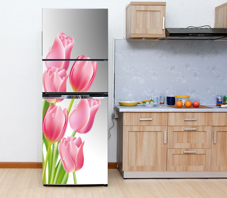 [HCM]decal dán trang trí tủ lạnh - hoa tulip