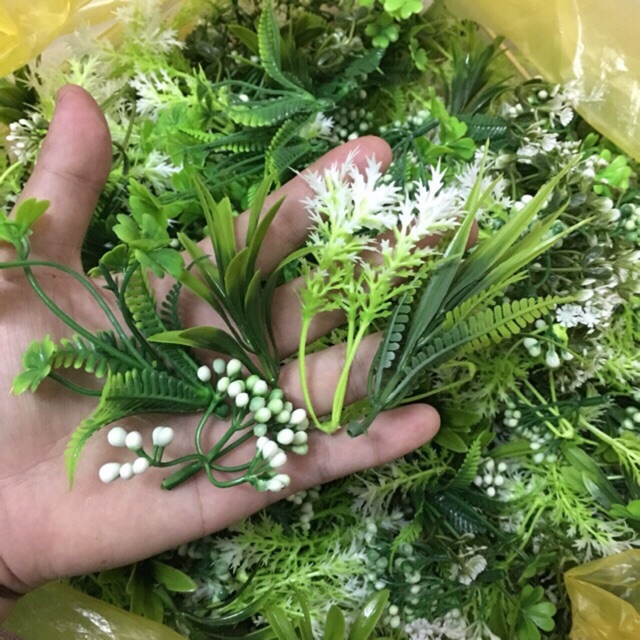 100GR CỎ ĐIỂM TRANG TRÍ BÓ HOA SÁP - HOA LỤA