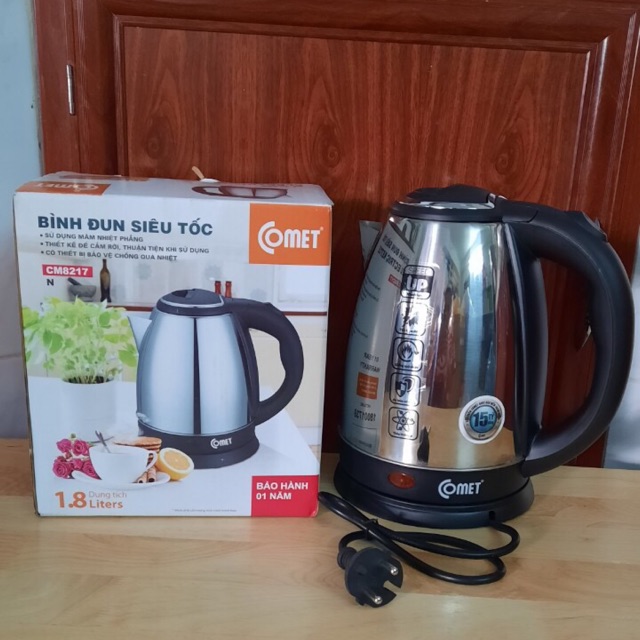 Bình siêu tốc comet, Bình đun siêu tốc Comet CM8219  - 1.8 lít  - bình nước siêu tốc, ấm đun siêu tốc, ấm đun nước siêu tốc comet, Bảo Hành 12 Tháng