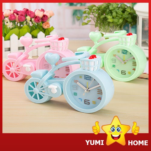 [Có Video Review] Đồng hồ báo thức để bàn hình XE ĐẠP dễ thương