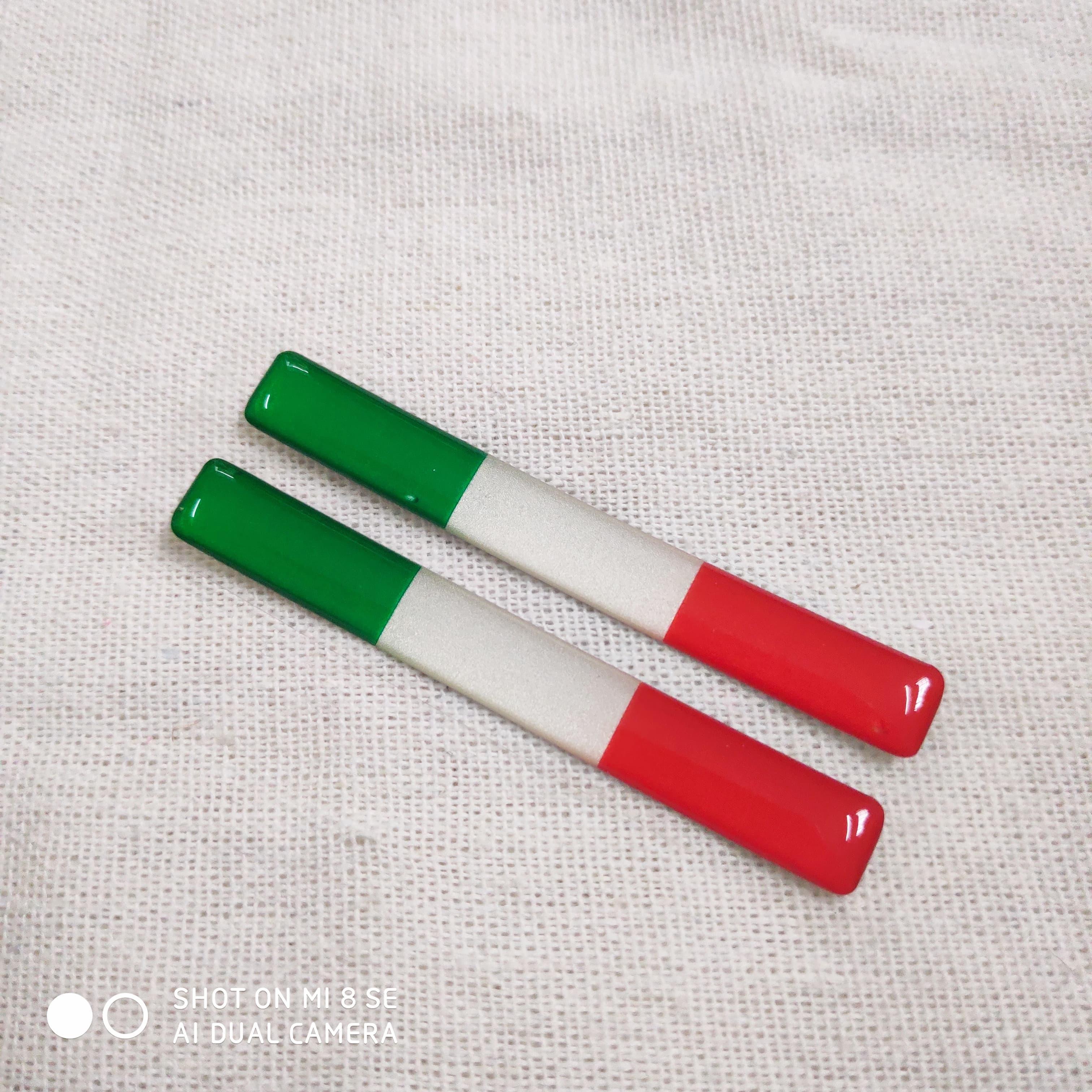 [HCM][HÔ BIẾN] TEM DÁN TRANG TRÍ XE MÁY CỜ Ý 3 MÀU VI DIỆU (2 SỌC NGẮN)