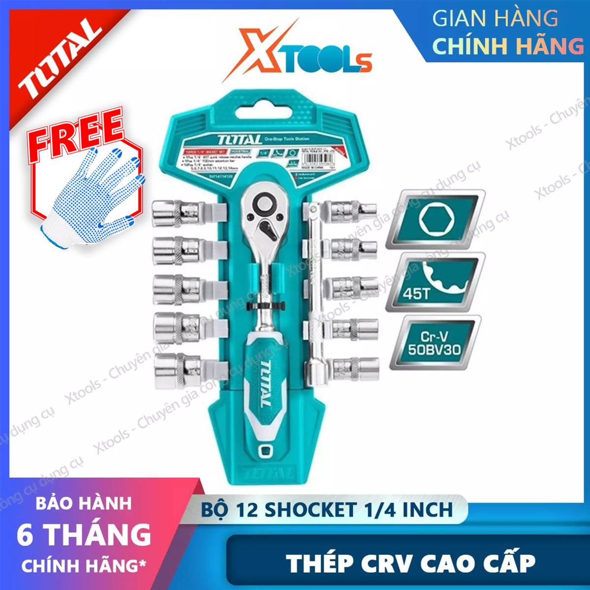 Tht14114126 1/4 "socket with 12 socket total tht14114126 high quality Ek steel 50lv30 socket with chrome plated and Polish