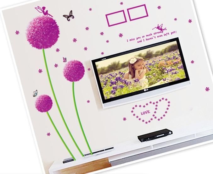 Decal dán tường Cẩm tú cầu tím- H31-vivadecal