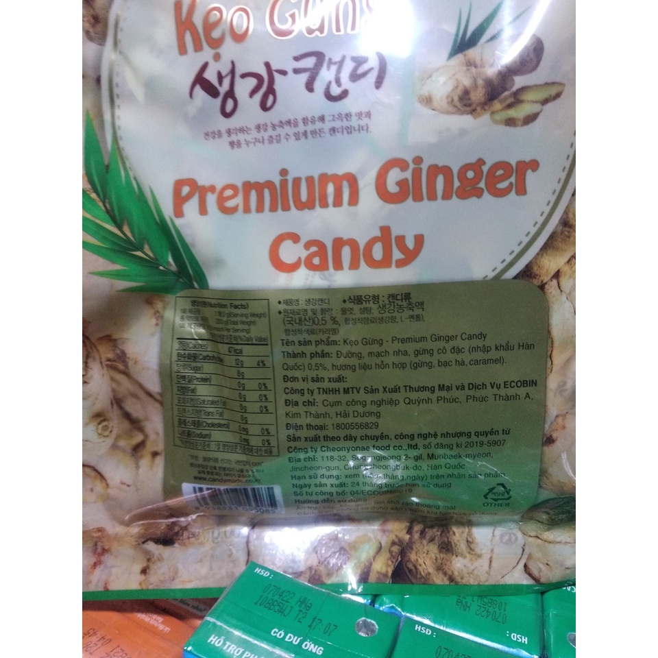 Kẹo Gừng Hàn Quốc Premium Ginger Candy (Gói 200g)