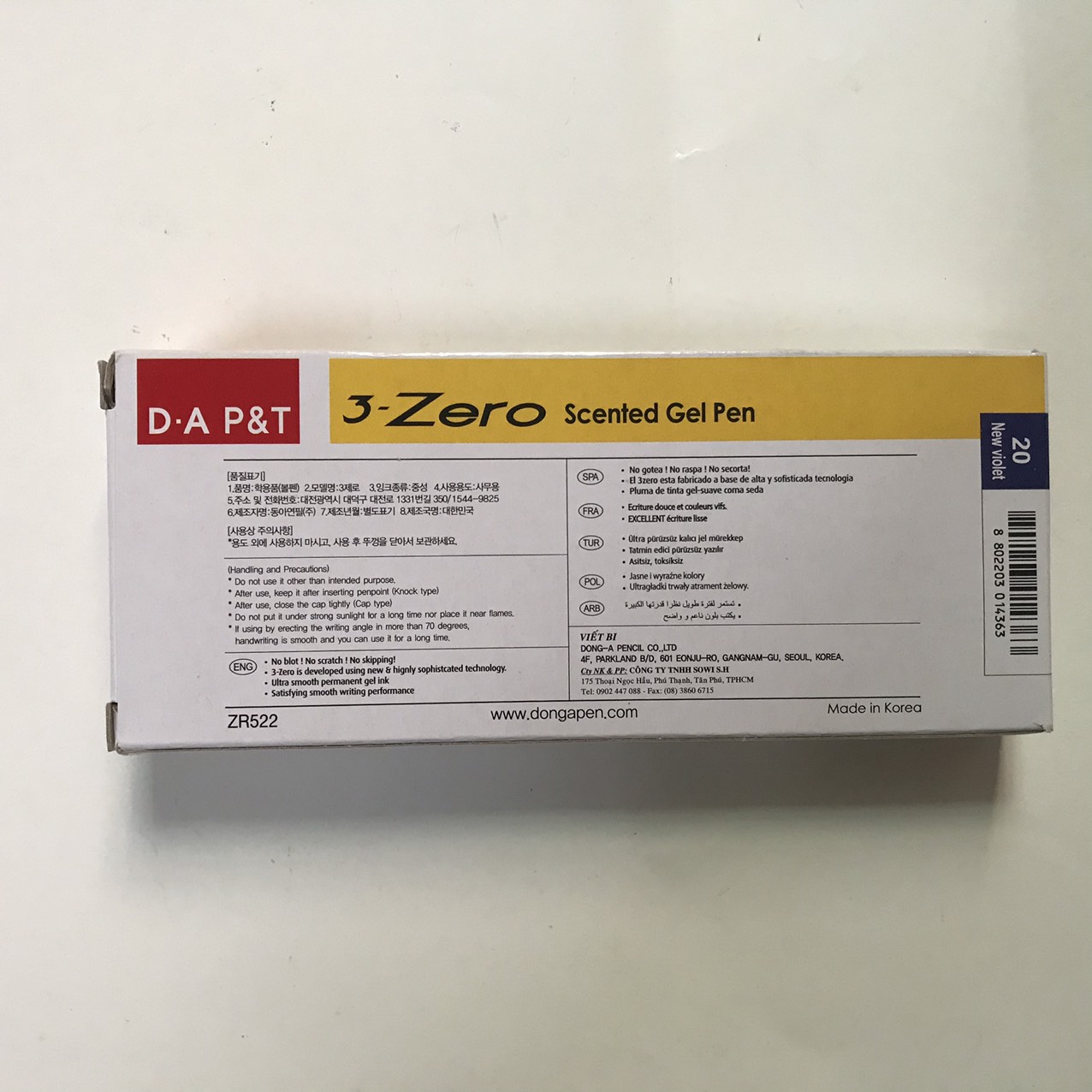 [HCM]Hộp 12 cây bút gel 3-Zero (D.A P&T)